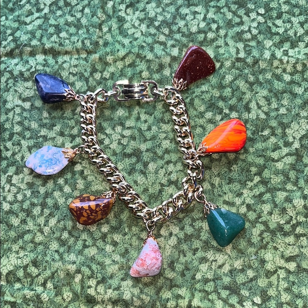 Multicolor Stone‎ Charm Bracelet